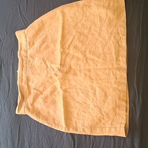 Tan Linen Mini Skirt.